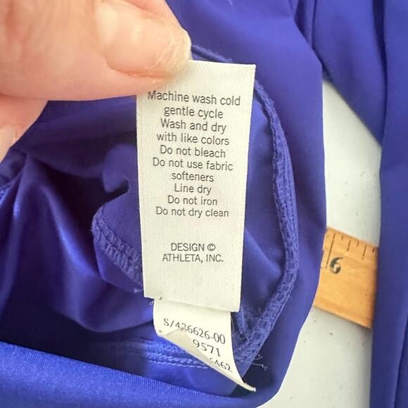 Athleta Long Jacket Womens Blue Medium Spinnaker Sun Zip 50+UPF Beach Nautical - Picture 7 of 8